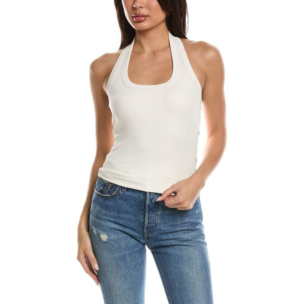 Lna Womens Bradley Halter Top, White